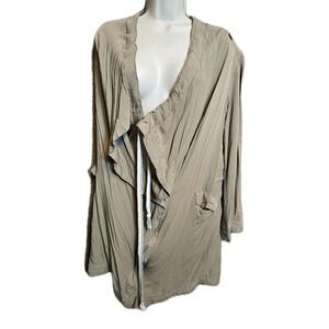 🌿 Hem & Thread Women's Long‎ Open Front Jacket Cardigan – Size L 🌿